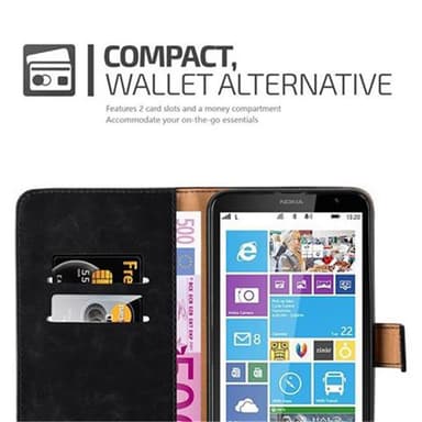 Nokia Lumia 1320 lommebokdeksel etui (svart)
