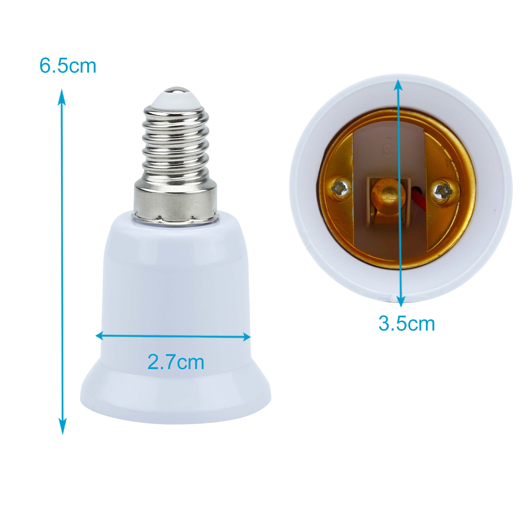 Lampeadapter for omformatering av 4x sett (E14 til E27)