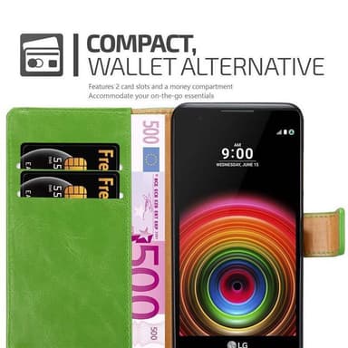 LG X POWER lommebokdeksel etui (grønn)