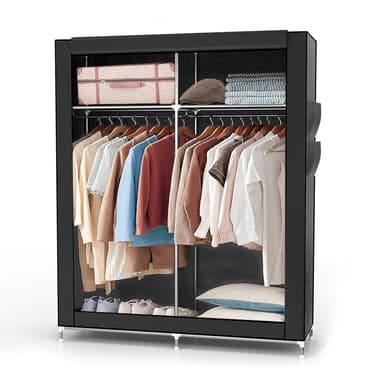 Sammenleggbar Garderobeskap 108x170x45 cm (svart)