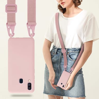 Deksel Samsung Galaxy A40 med Halskjede (rosa)