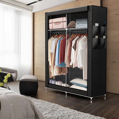 Sammenleggbar Garderobeskap 108x170x45 cm (svart)