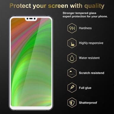 Xiaomi Mi 8 LITE Skjermbeskytter Skärmskydd (hvit)