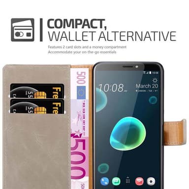 HTC Desire 12 PLUS lommebokdeksel etui (brun)