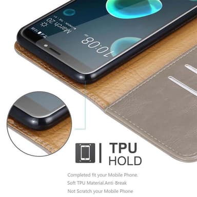 HTC Desire 12 PLUS lommebokdeksel etui (brun)