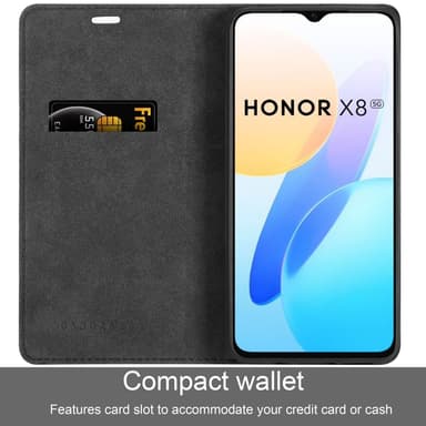 Honor X8 5G lommebokdeksel case (svart)