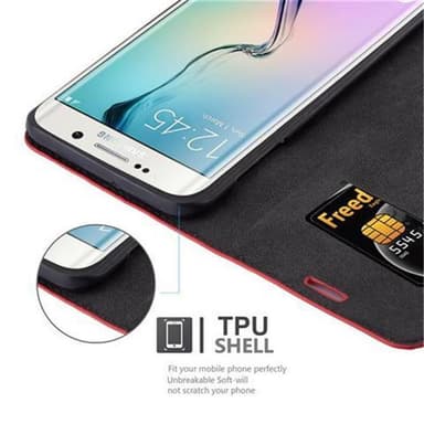 Samsung Galaxy S6 EDGE PLUS lommebokdeksel case (rød)