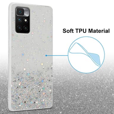 Xiaomi RedMi 10 Silikondeksel Glitter (gjennomsiktig)