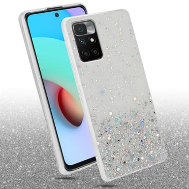 Xiaomi RedMi 10 Silikondeksel Glitter (gjennomsiktig)