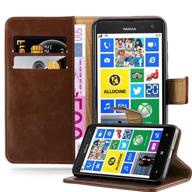 Nokia Lumia 625 lommebokdeksel etui (brun)