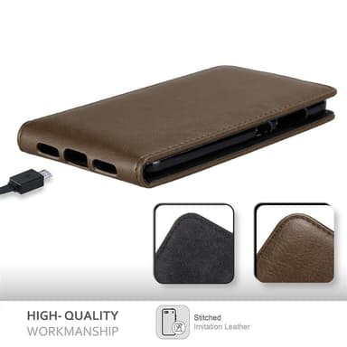 ZTE Blade V8 deksel flip cover (brun)