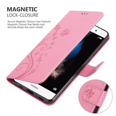 Huawei P8 LITE 2015 lommebokdeksel Blomster (rosa)