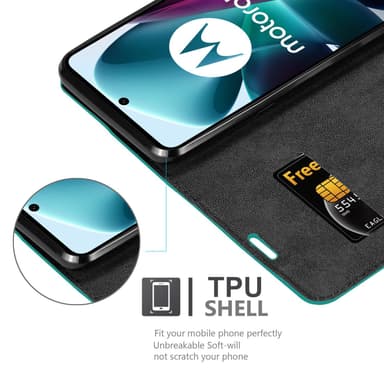Motorola MOTO G200 5G lommebokdeksel case (turkis)