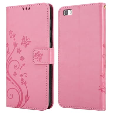 Huawei P8 LITE 2015 lommebokdeksel Blomster (rosa)