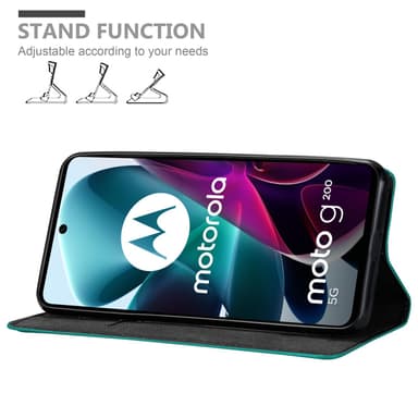Motorola MOTO G200 5G lommebokdeksel case (turkis)
