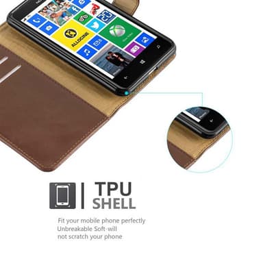 Nokia Lumia 625 lommebokdeksel etui (brun)