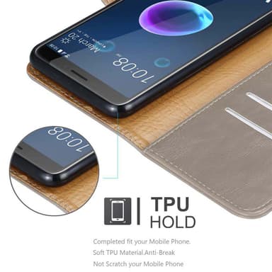 HTC Desire 12 lommebokdeksel etui (brun)