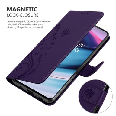 OnePlus Nord CE 5G lommebokdeksel Blomster (lilla)
