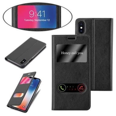 iPhone X / XS lommebokdeksel cover (svart)