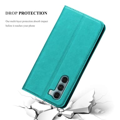 Motorola MOTO G200 5G lommebokdeksel case (turkis)