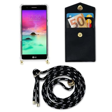 LG K10 2017 Deksel med Halskjede (svart)