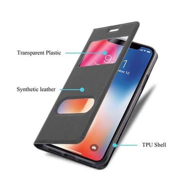 iPhone X / XS lommebokdeksel cover (svart)