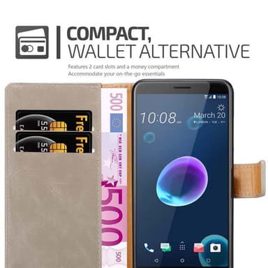 HTC Desire 12 lommebokdeksel etui (brun)