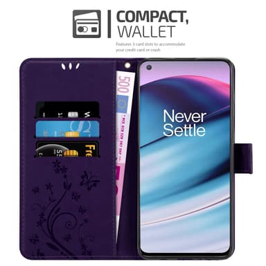 OnePlus Nord CE 5G lommebokdeksel Blomster (lilla)