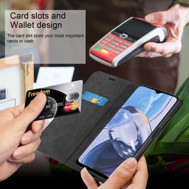 Motorola MOTO E22 / E22i lommebokdeksel case (svart)