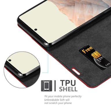 Google PIXEL 6 PRO lommebokdeksel case (rød)
