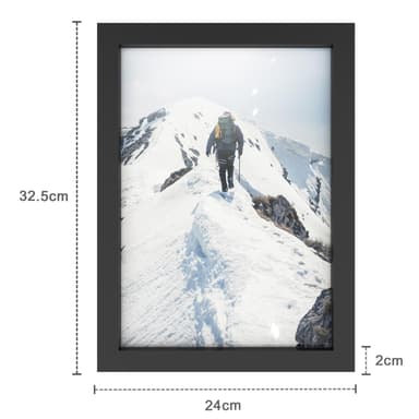 Vakker ramme for plakater og bilder 32,5x23,8cm (svart)