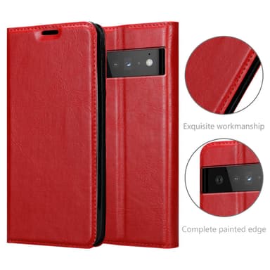Google PIXEL 6 PRO lommebokdeksel case (rød)