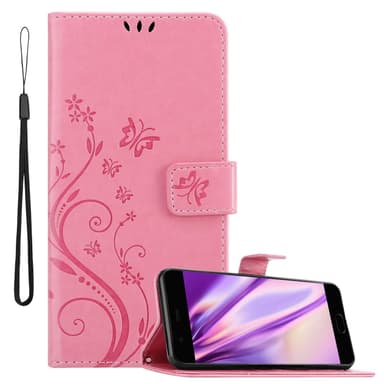 Huawei P10 PLUS lommebokdeksel Blomster (rosa)