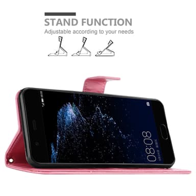Huawei P10 PLUS lommebokdeksel Blomster (rosa)