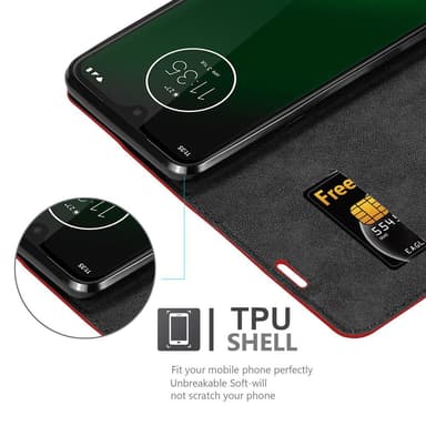 Motorola MOTO G7 / G7 PLUS lommebokdeksel case (rød)