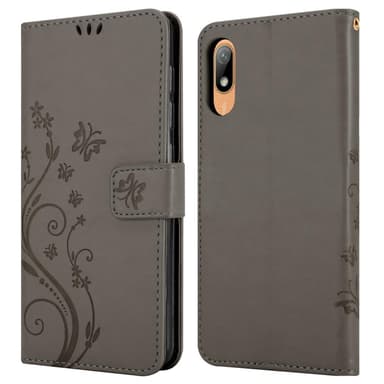 Huawei Y6 PRO 2019 lommebokdeksel Blomster (grå)