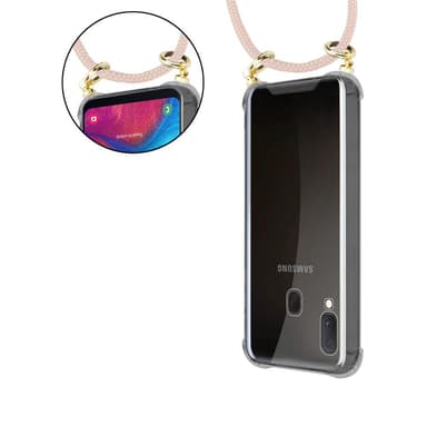 Samsung Galaxy A10e / A20e Deksel med Halskjede (rosa)
