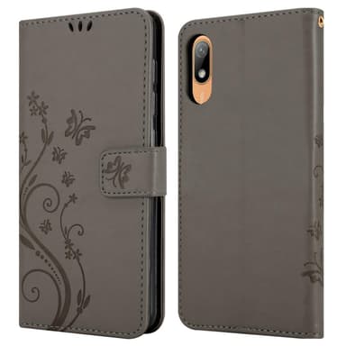 Huawei Y6 PRO 2019 lommebokdeksel Blomster (grå)