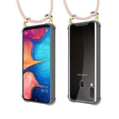 Samsung Galaxy A10e / A20e Deksel med Halskjede (rosa)