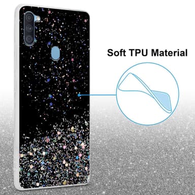 Samsung Galaxy A11 / M11 Silikondeksel Glitter (svart)