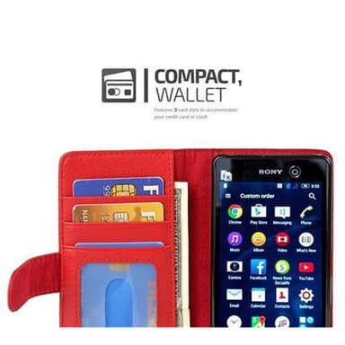 Sony Xperia M5 lommebokdeksel case (rød)