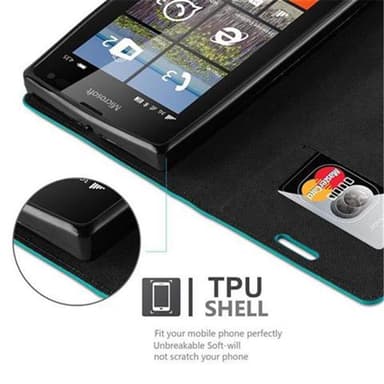 Nokia Lumia 435 lommebokdeksel case (turkis)