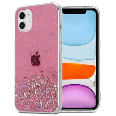 iPhone 11 PRO MAX Silikondeksel Glitter (rosa)