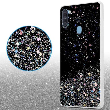 Samsung Galaxy A11 / M11 Silikondeksel Glitter (svart)