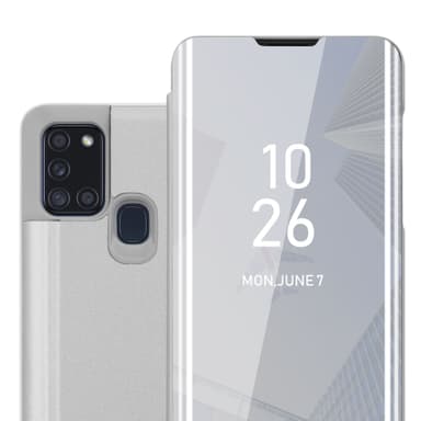 Samsung Galaxy A21s lommebokdeksel etui (sølv)