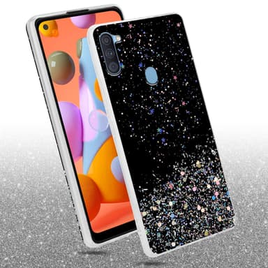 Samsung Galaxy A11 / M11 Silikondeksel Glitter (svart)