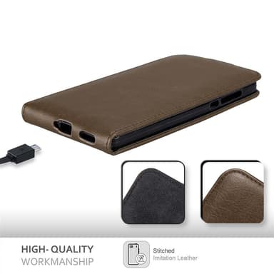 Nokia 6 2017 deksel flip cover (brun)