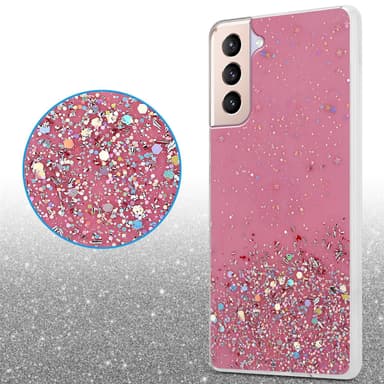 Samsung Galaxy S21 PLUS Silikondeksel Glitter (rosa)
