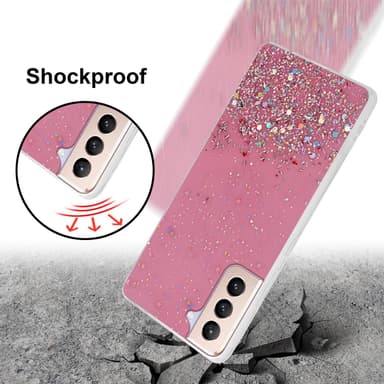 Samsung Galaxy S21 PLUS Silikondeksel Glitter (rosa)