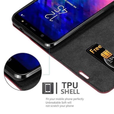 Samsung Galaxy A6 PLUS 2018 lommebokdeksel case (rød)